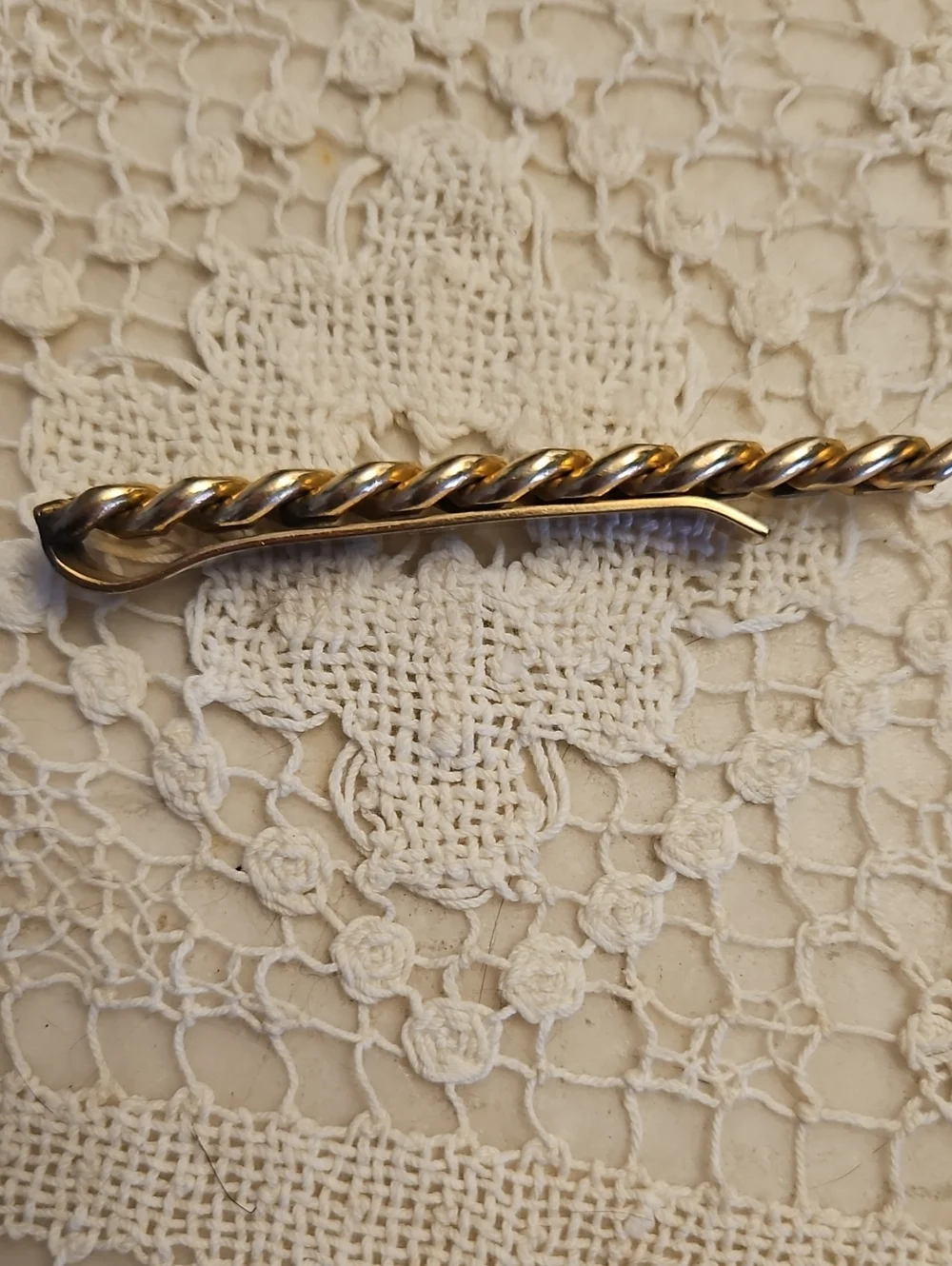 ANSON Chain Link Tie/Lapel Bar Clip Vintage    EUC